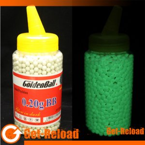 GoldenBall 0.20g 6mm Glow In Dark Airsoft BB 2000rd with Bottle
