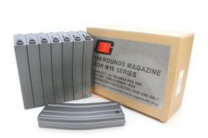 MAG 100rd Magazine for M4/M16 AEG (Black, 8pcs)