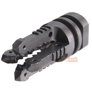 APPLE AIRSOFT Steel 4 Arrow Style Flash Hider 14mm CCW