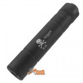 Army Force SKULL Suppressor Barrel Extender -14mm CCW for Airsoft AEG GBBR -BK (D30 X 150mm) Silencer