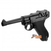 WE P08 4inch (SHORT) Full Metal Pressure AUTO Blowback GBB Pistol - Black