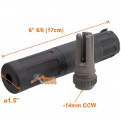 5KU Silencer with -14mm CCW Flash Hider (steel) for Scar AEG