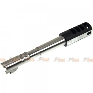 5KU Steel Outer Barrel with Compensator for Marui Hi-Capa 5.1 (Silver & Black)