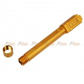 Aluminum -14mm FI Threaded Barrel for Marui G17 / G18c Series Airsoft GBB (Gold)