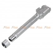 5KU Aluminum -14mm 9lNE Threaded Barrel for Marui G17 / G18c Series Airsoft GBB (Silver)