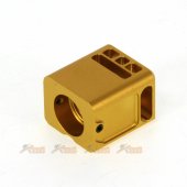 5ku 14mm ccw metal stubby compensator marui g17 series gbb gold