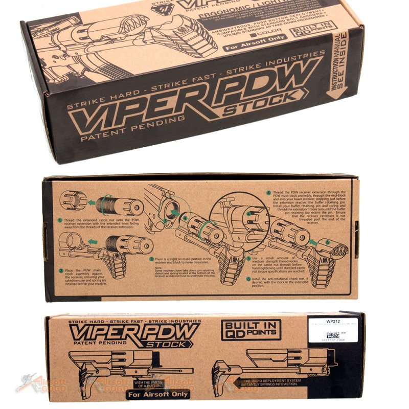 Strike Industries Viper PDW Stock for WA, G&P, GHK, VFC, WE