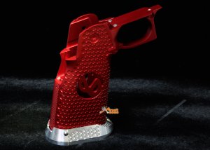 airsoft surgeon rwa infinity cnc aluminum aggressive mobius grip set marui hicapa series crimson red