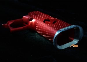 airsoft surgeon rwa infinity cnc aluminum aggressive mobius grip set marui hicapa series crimson red