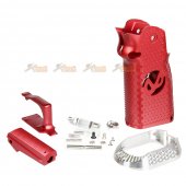 airsoft surgeon rwa infinity cnc aluminum aggressive mobius grip set marui hicapa series crimson red