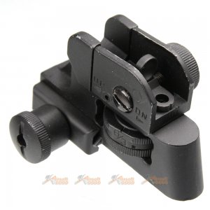 DBOYS Metal CQB-R Type QD Adjustable Rear Sight for M4 M16 Series Airsoft AEG Rifle (Black)