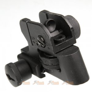 DBOYS Metal CQB-R Type QD Adjustable Rear Sight for M4 M16 Series Airsoft AEG Rifle (Black)