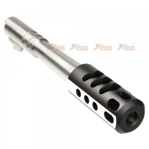 5ku steel outer barrel aluminum compensator marui hicapa 4.3 gbb black silver