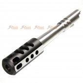 5KU Steel Outer Barrel with Aluminum Compensator for Marui Hi-Capa 4.3 GBB (Black & Silver)