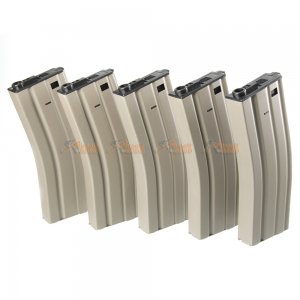 450rds Hi-Capa Magazines for Marui & King Arms M4 Series Airsoft AEG (5pcs Pack, DE)