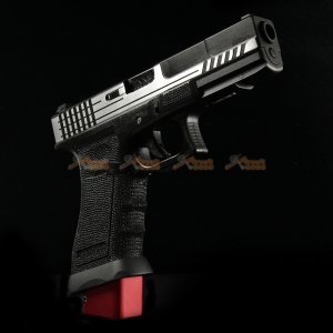 bell 1:1 scale high performance assembled g17 airsoft gbb no757l silver black