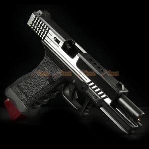 bell 1:1 scale high performance assembled g17 airsoft gbb no757l silver black