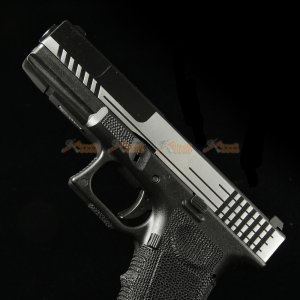 bell 1:1 scale high performance assembled g17 airsoft gbb no757l silver black