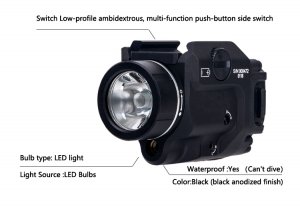 tactical weapon light tlr8 flashlight red laser mighty lumen univ1 univ2 1913-1 1913-2 1913-3 1913-4 rail bk