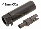 SOCOM 46 Style Mini Dummy Silencer with -12mm CCW Flash Hider for Marui MP7 GBB (Black)
