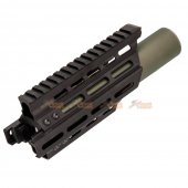 battleaxe metal extended keymod mlok handguard rail 14mm cw ccw silencer marui cyma p90 aeg black olive green