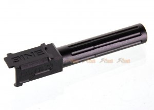 14mm CCW Threaded 9lNE Fluted Outer Barrel for Marui G19 Airsoft GBB (Black)