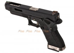 we g34 t5 gbb pistol black slide black frame silver barrel