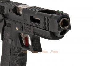 we g34 t5 gbb pistol black slide black frame silver barrel