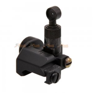 CYMA Knight's KAC Type 600M Flip Up Rear Sight for M4 / M16 & AR-Series with 20mm Rail (Black)