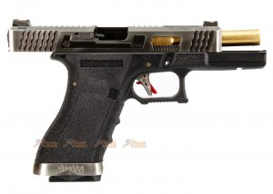 we tech g18c t3 gbb pistol silver gold black