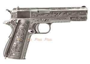 we m1911a1 classic floral pattern gbb pistol silver