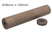 190x38mm Metal Silencer (14mm CCW & 14mm CW) for AEG / GBBR