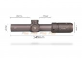 t-eagle er series 1.2-6x24ir tactical optic sight rifle scope with universal collimator horizontal connecting mount