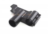 hephaestus steel front sight block type a with 14mm cw barrel adapter for ghk lct ak aeg