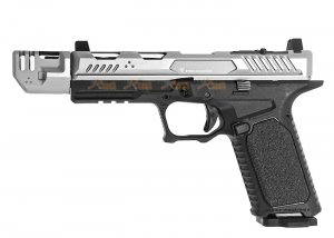 emg strike industries emg ark-17 gbb with detachable compensator silver