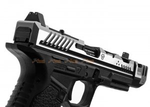 emg strike industries emg ark-17 gbb with detachable compensator silver