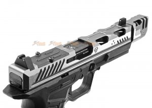 emg strike industries emg ark-17 gbb with detachable compensator silver