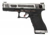 we tech g18c t3 gbb pistol silver black silver