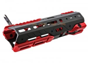 strike industries gridlok 8.5 inch main body with sights and red titan rail attachment for vfc systema ptw m4 airsoft gun aeg gbbr