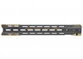 strike industries gridlok 17 inch main body with sights and fde titan rail attachment for vfc systema ptw m4 airsoft gun aeg gbbr