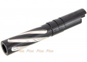 5KU M11 CW Tornado 4.3 Inch Stainless Outer Barrel - for Marui Hi-Capa GBB - Black with Silver