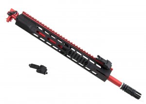 aps phantom extremis rifles mk4  mlok handguard　red top rail with picatinny side rail & outer barrel red coated with 70mm flash hider