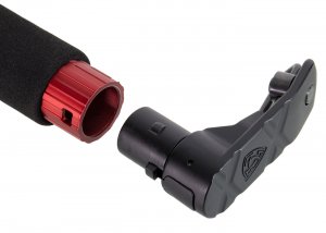aps phantom extremis rifles mk4 tron stock with foam cheek rest red with bolt plate black